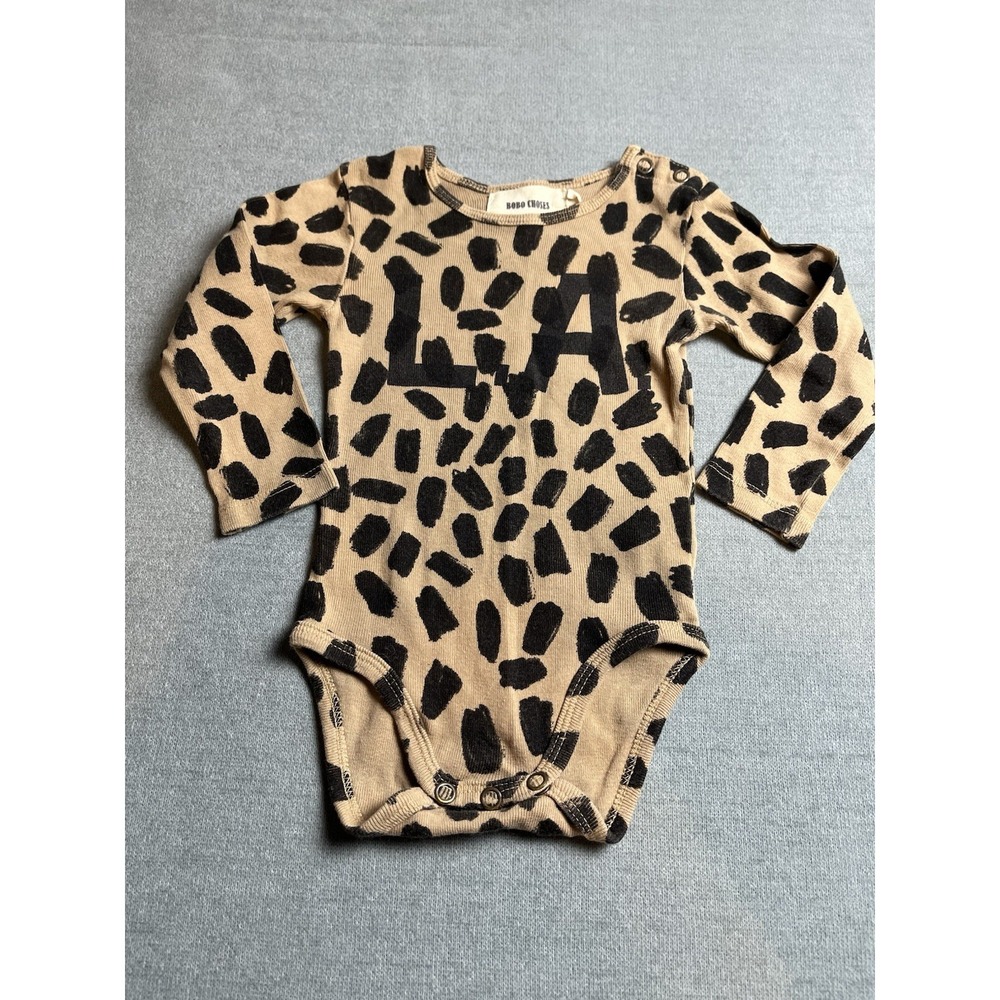 Bobo Choses Kids Unisex LS Bodysuit Animal Print With LA BC Size 6-12M